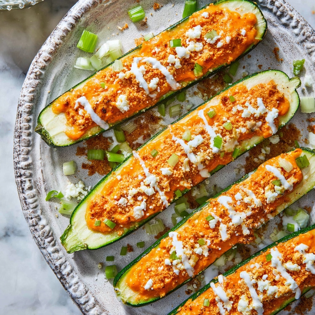 Buffalo Chicken Zucchini Boats Recipe - Recipe Image