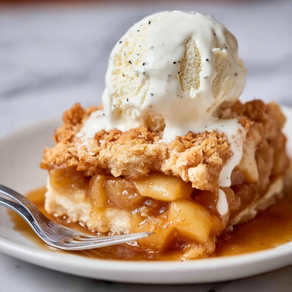 Easy Apple Cobbler with Crispy Top and Vanilla Ice Cream Recipe - Recipe Image