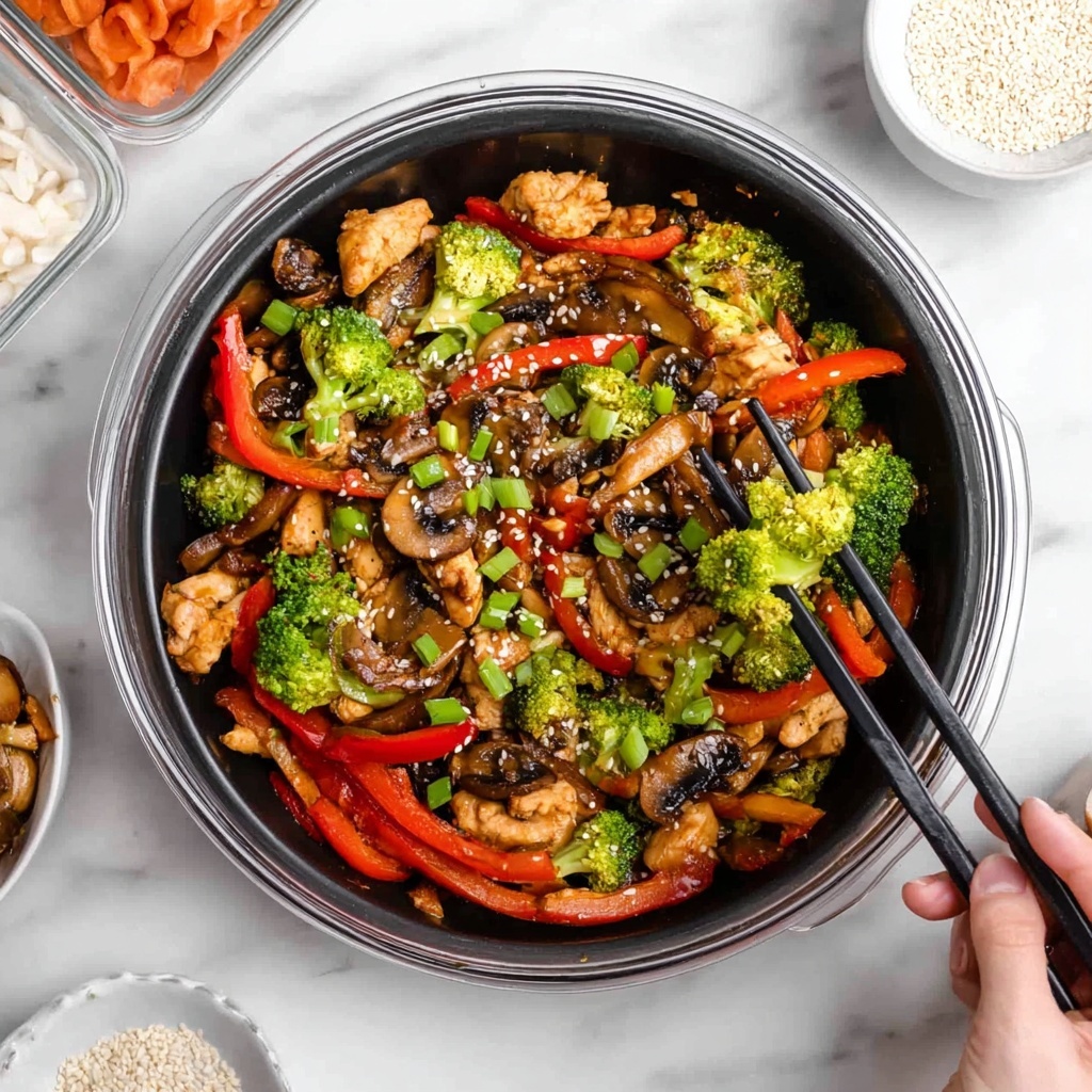 Chicken Stir Fry with Vegetables and Sesame-Ginger Sauce Recipe - Recipe Image