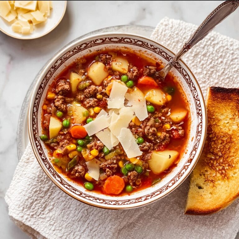 Hearty Hamburger Soup with Vegetables and Italian Flavors Recipe