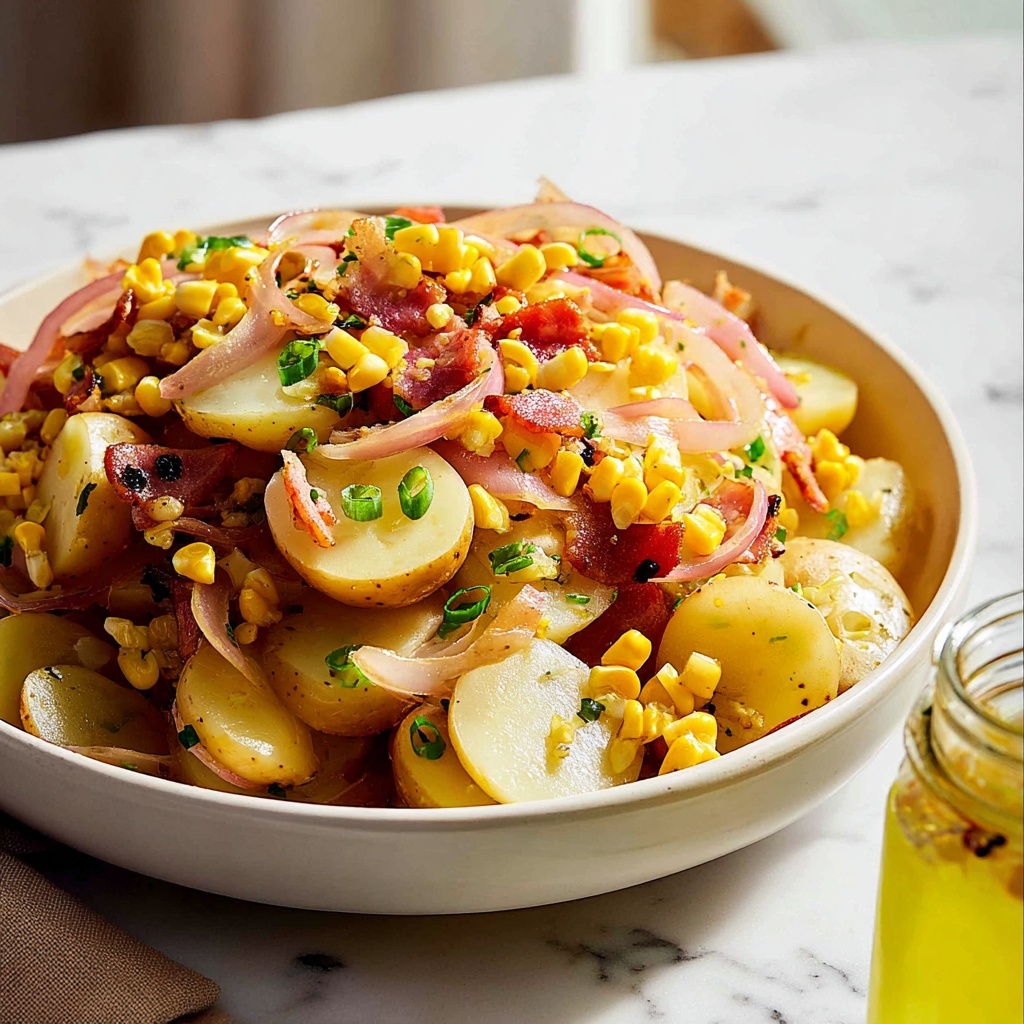 Red Potato Salad with Bacon and Corn (No Mayonnaise!) Recipe - Recipe Image