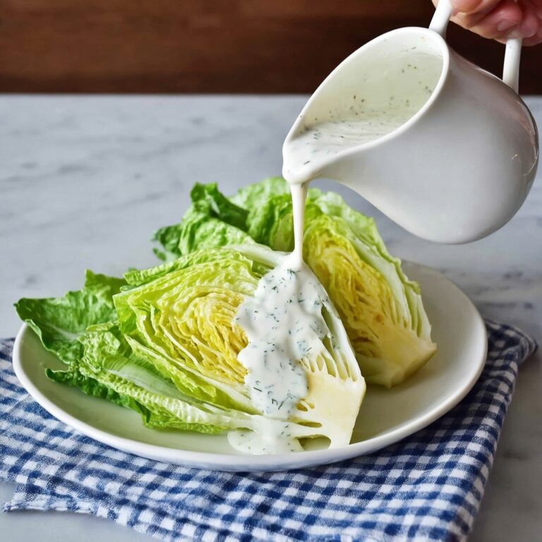 Creamy Feta Dressing with Iceberg Wedges Recipe