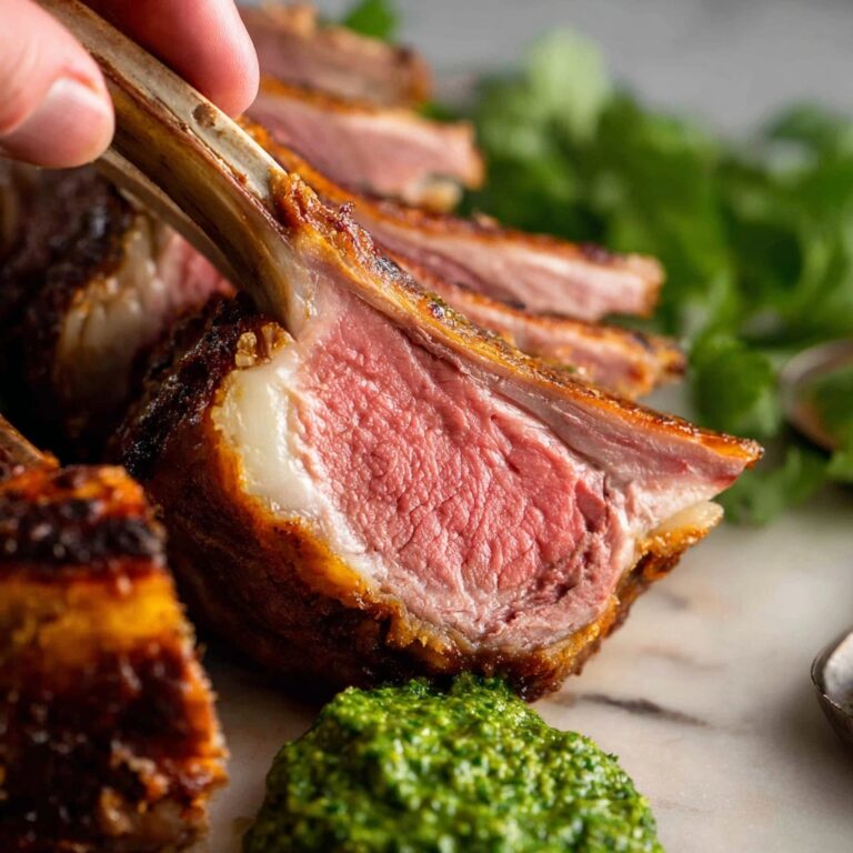 Rack of Lamb with Rosemary Garlic Marinade and Salsa Verde Recipe