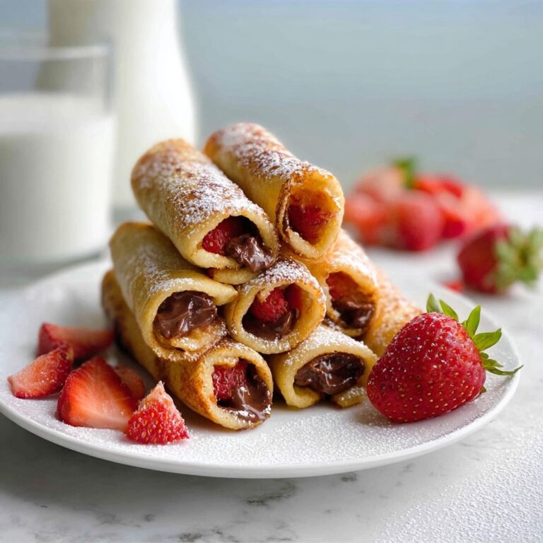 Strawberry Nutella French Toast Roll Ups Recipe