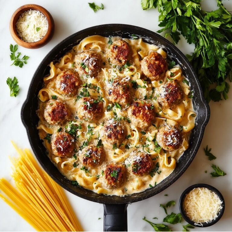Garlic Butter Sausage Bites with Creamy Parmesan Pasta Recipe