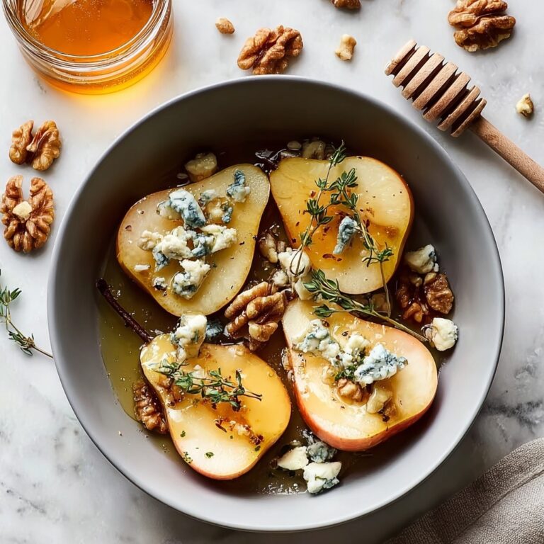 Roasted Pears with Blue Cheese, Walnuts, and Honey Recipe