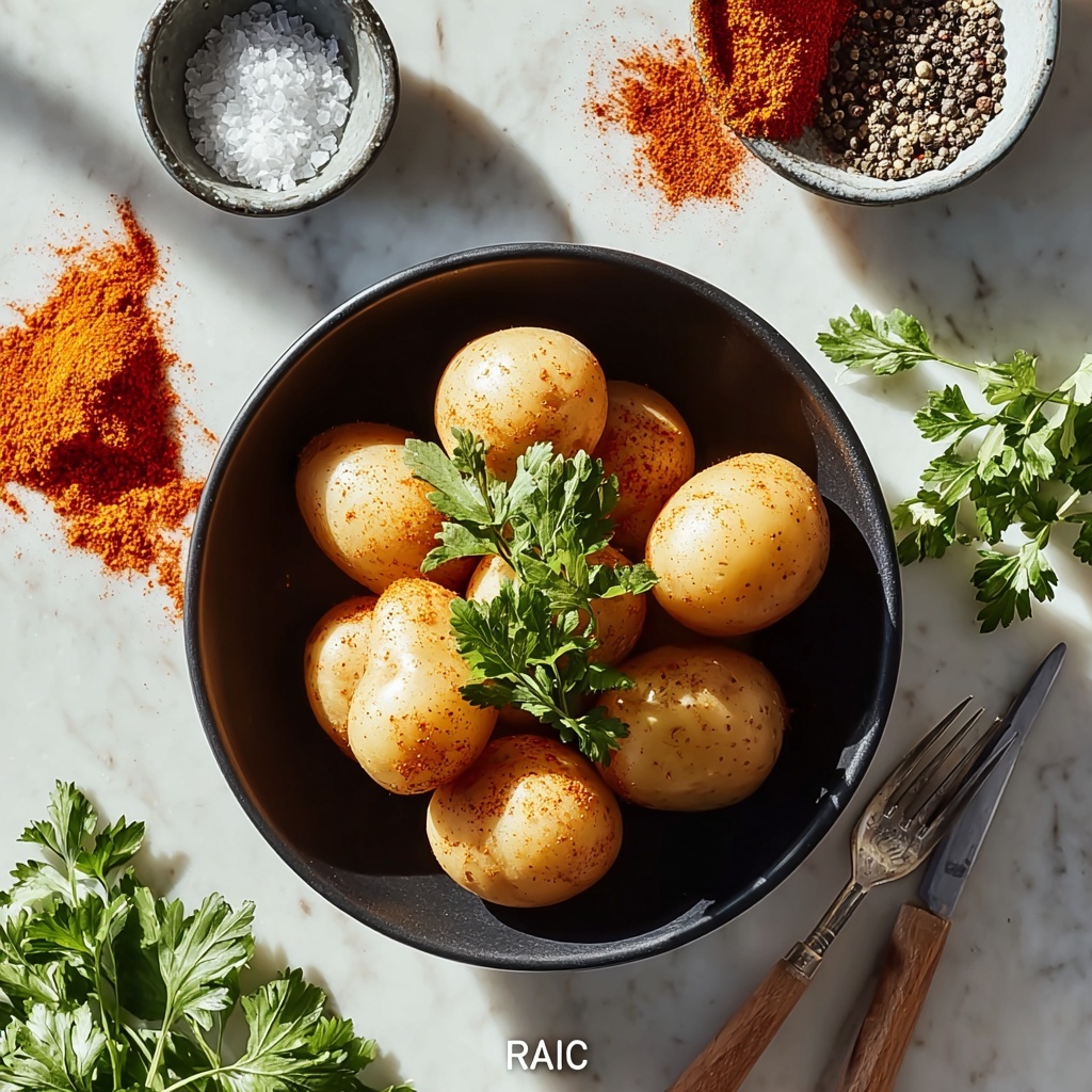 Harissa Roasted Potatoes with Lemon and Parsley Recipe - Recipe Image