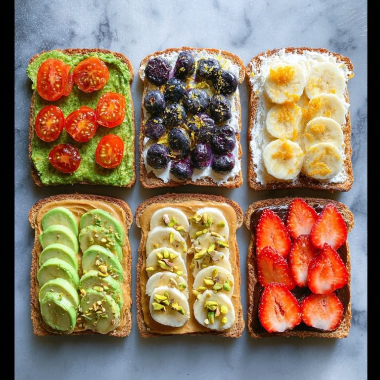6 Delicious Toasts: Pesto Tomato, Blueberry Ricotta, Nut Butter, Citrus Sunflower Seed, Avocado, and Chocolate Strawberry Recipe