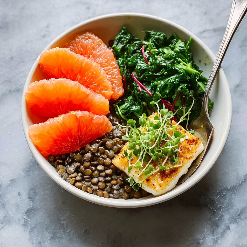 Orange Salmon with Lentils and Wilted Swiss Chard Recipe - Recipe Image