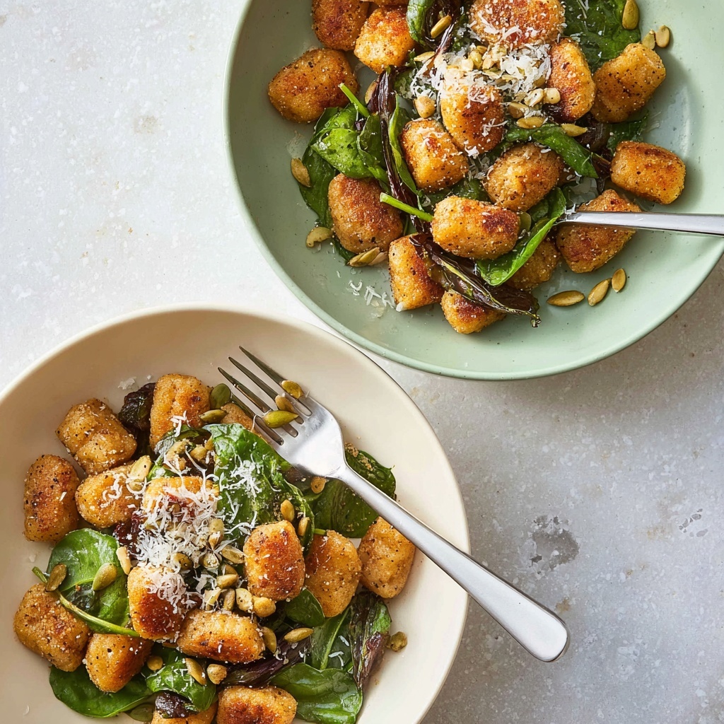 Cauliflower Gnocchi with Pesto, Spinach, and Nuts Recipe - Recipe Image