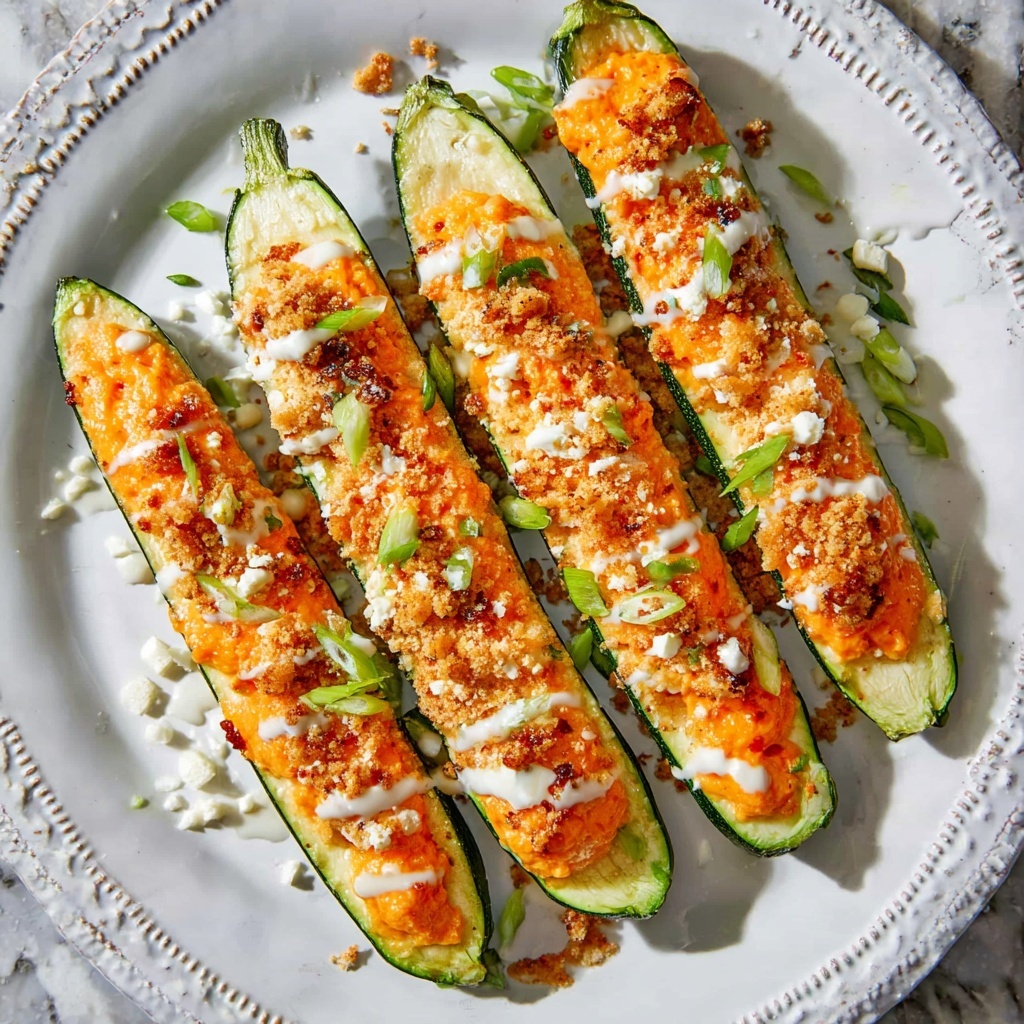 Buffalo Chicken Zucchini Boats Recipe - Recipe Image
