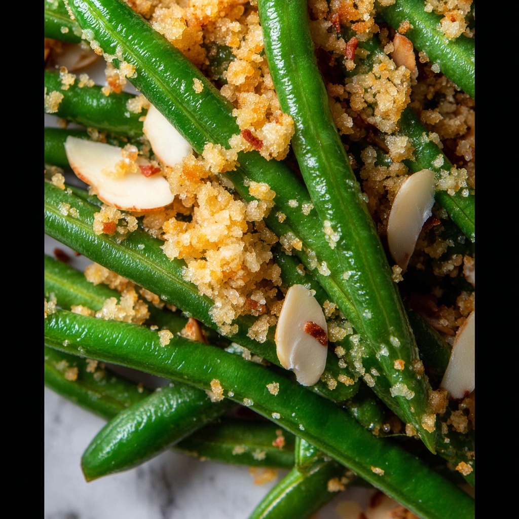 Make-Ahead Green Beans with Garlic Bread Crumbs and Almonds Recipe - Recipe Image