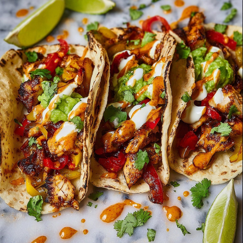 Flavorful Chicken Fajitas Recipe with Colorful Peppers and Spicy Marinade Recipe - Recipe Image