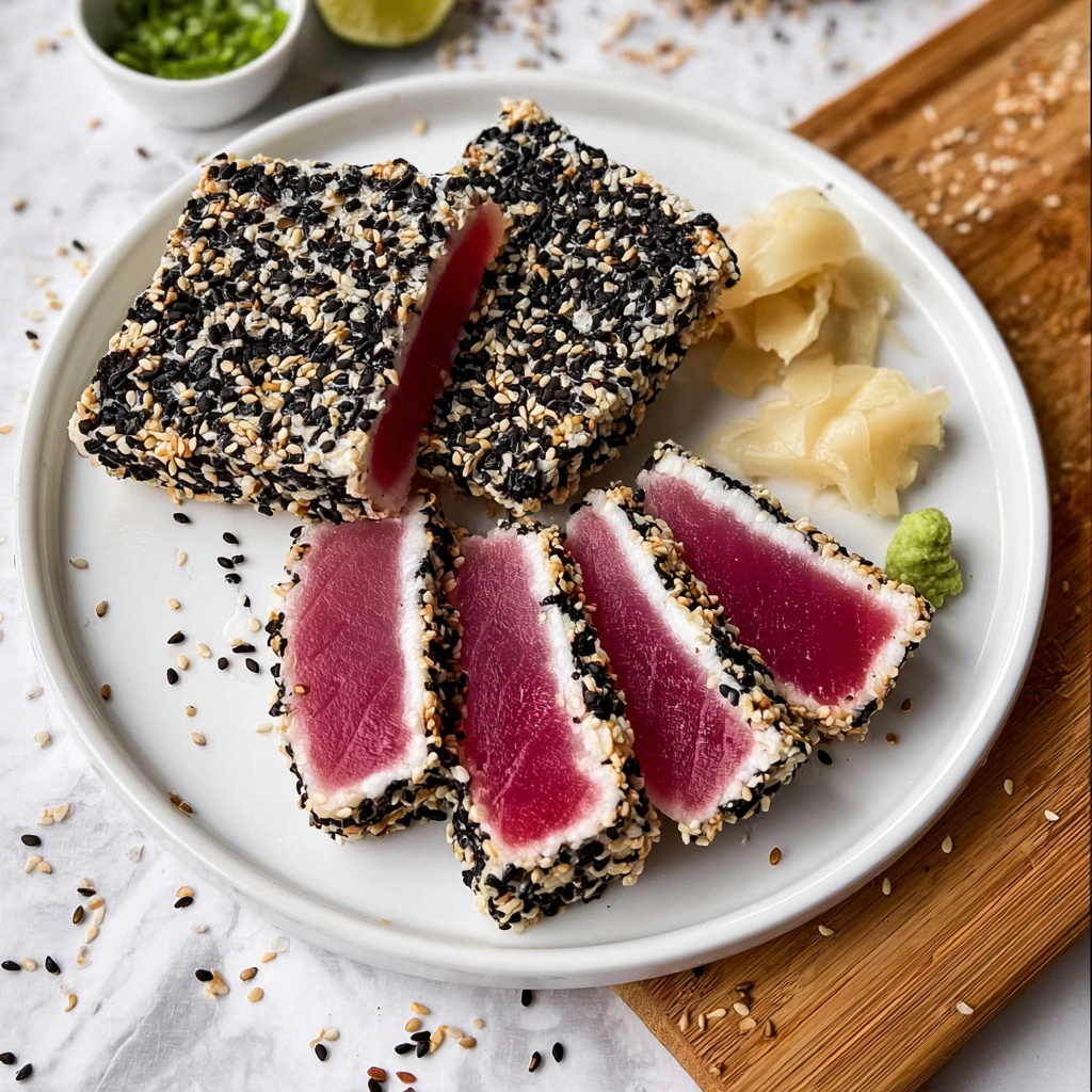 Seared Ahi Tuna with Sesame, Avocado, and Asparagus Recipe - Recipe Image