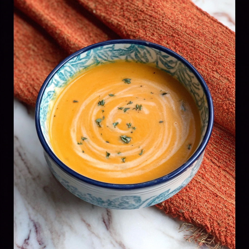 Butternut Squash Soup with Cream and Optional Toppings Recipe - Recipe Image