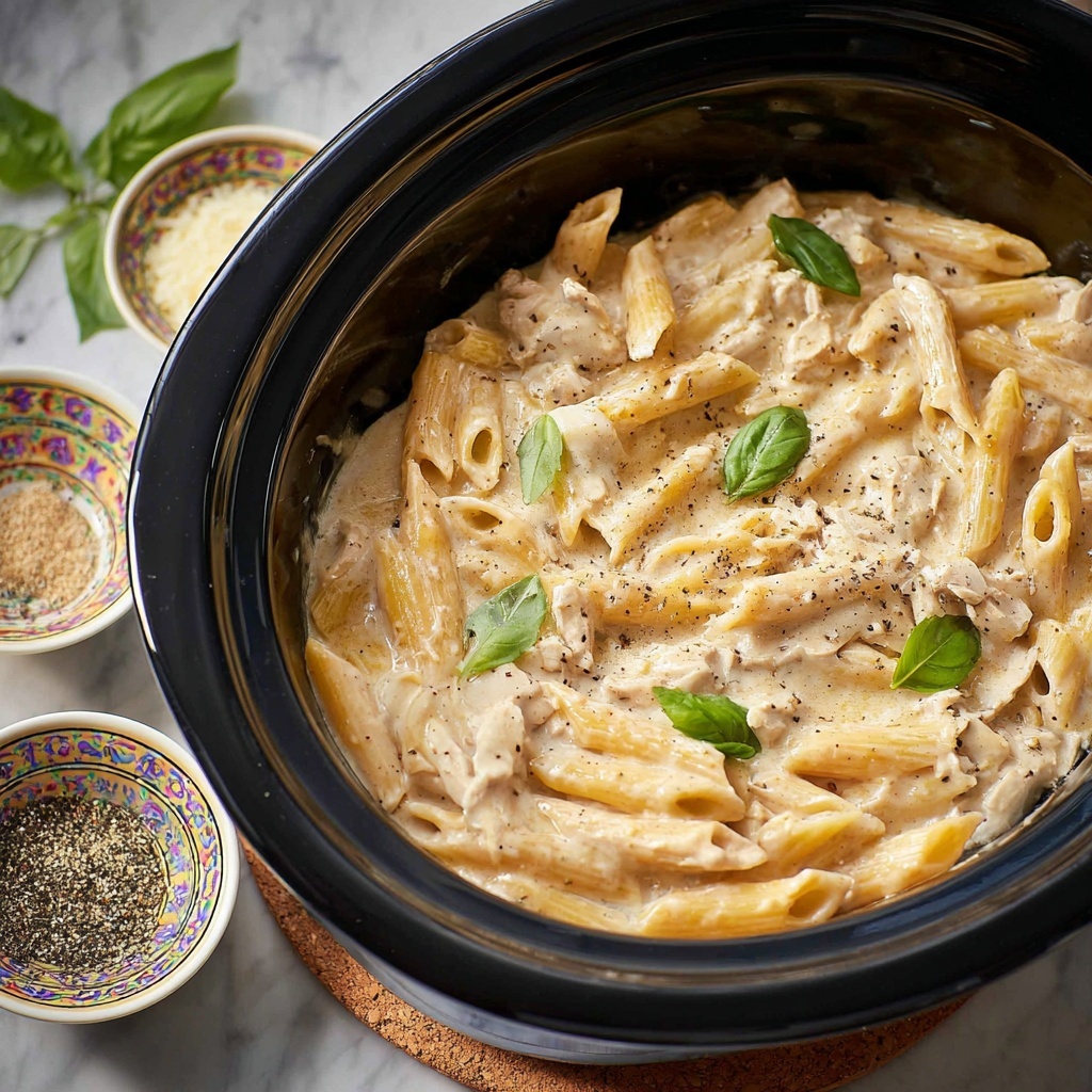 Slow Cooker Olive Garden Chicken Pasta Recipe - Recipe Image