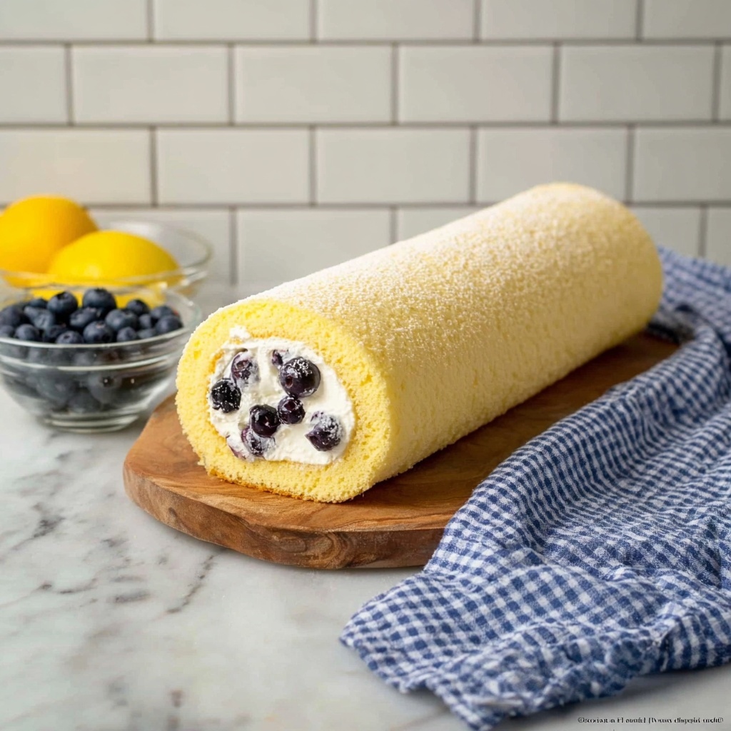 Lemon Blueberry Cake Roll Recipe - Recipe Image