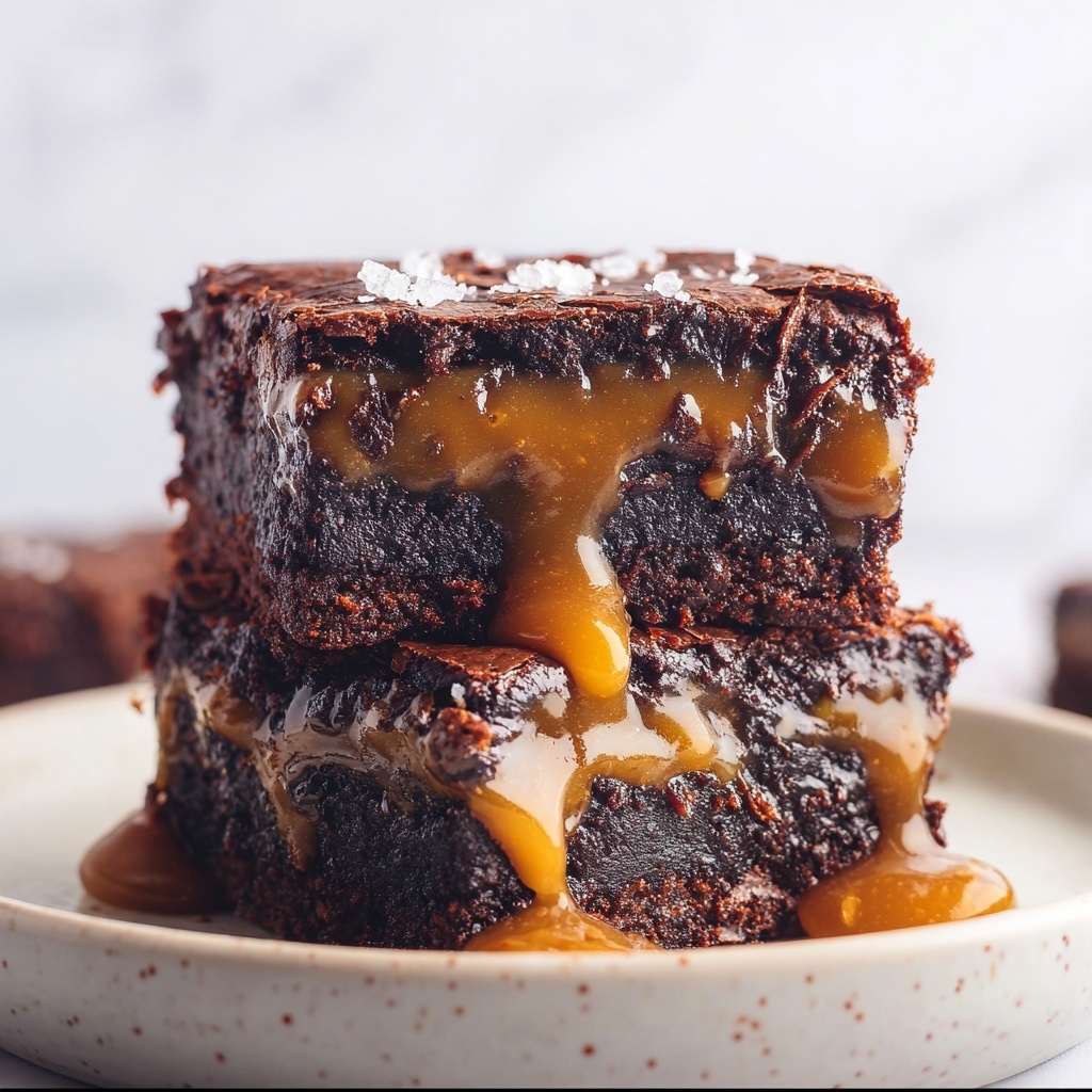 Caramel Swirl Chocolate Brownies with Sea Salt Recipe - Recipe Image