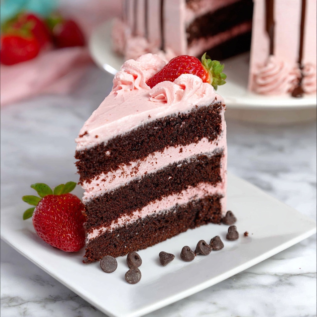Chocolate-Strawberry Layer Cake Recipe - Recipe Image
