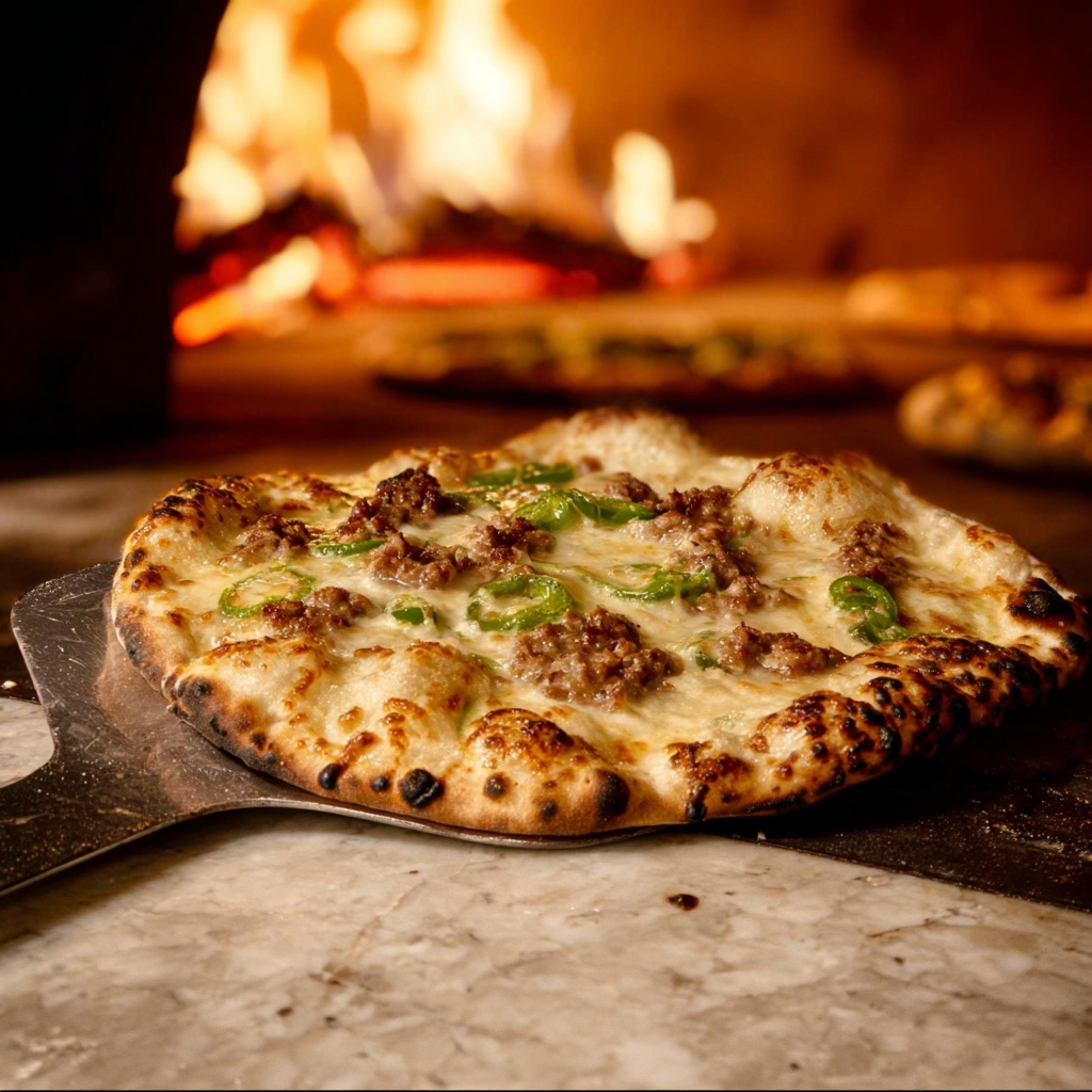 Loaded Green Pepper and Onion Pizza Recipe - Recipe Image