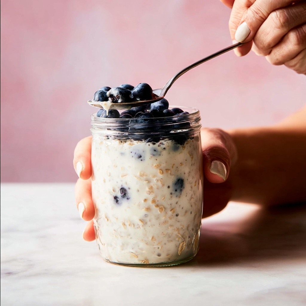 Almond Blueberry Overnight Oats Recipe - Recipe Image