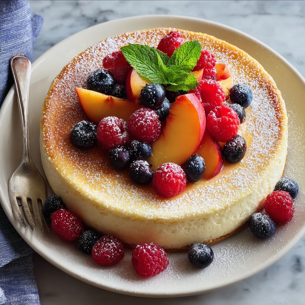 Summer Berry and Peach Cheesecake Recipe - Recipe Image