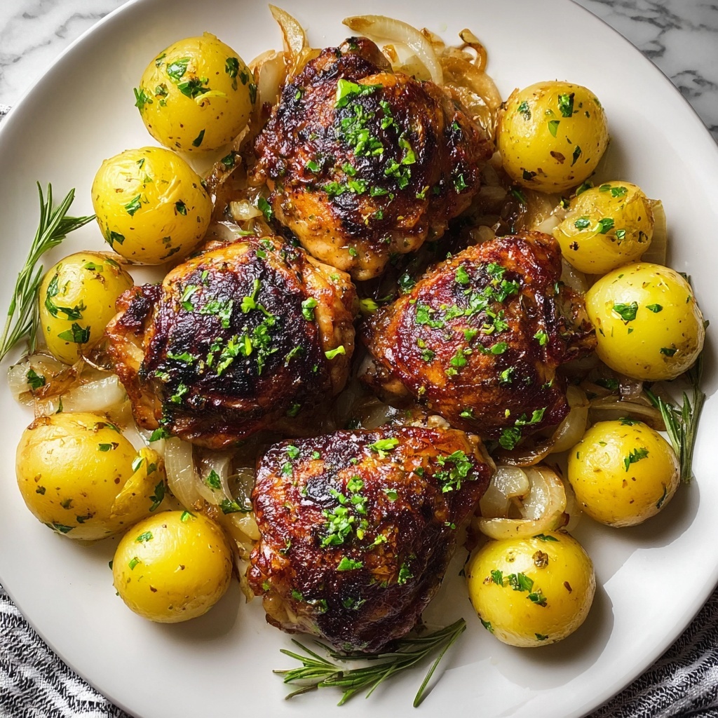 Lemon Herb Roasted Chicken Thighs and Potatoes Recipe - Recipe Image