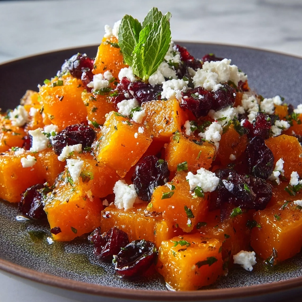 Honey Roasted Butternut Squash with Cranberries and Feta Recipe - Recipe Image