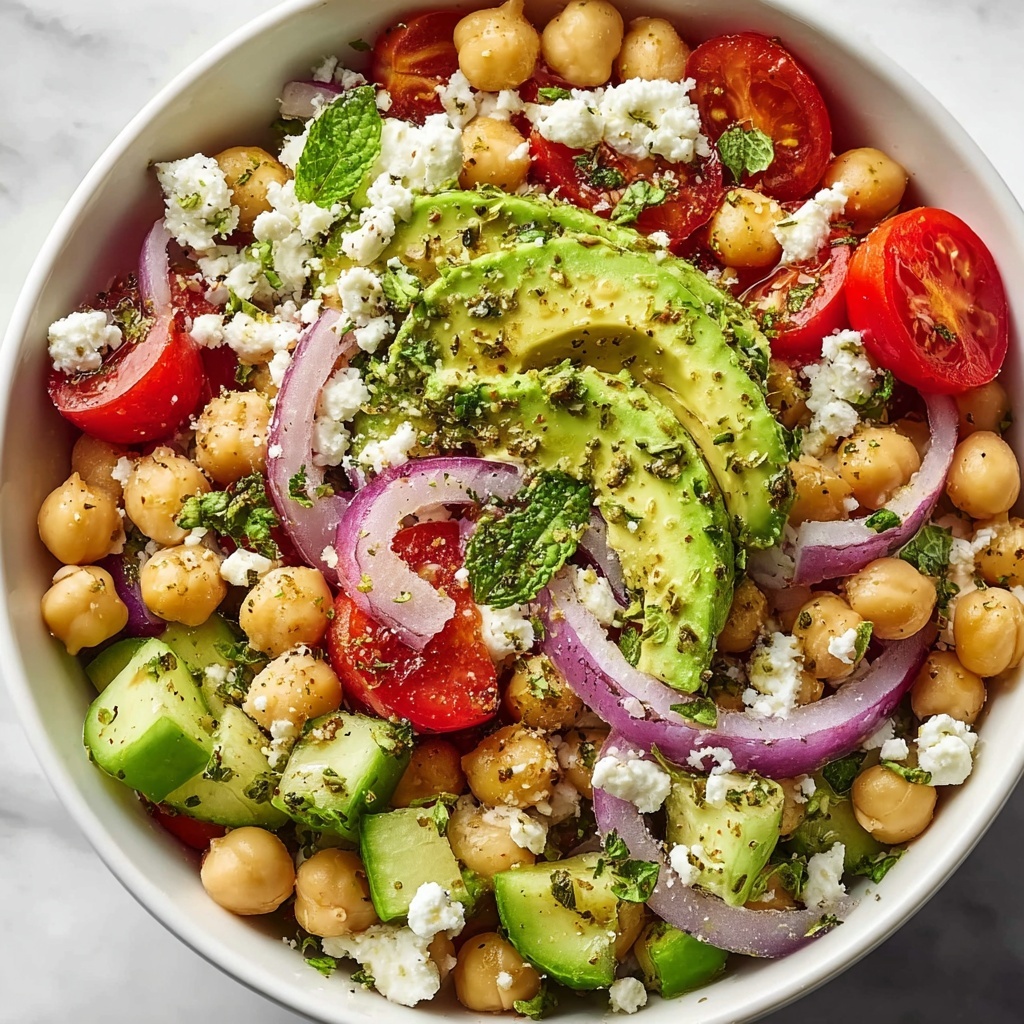 Chickpea Feta Avocado Salad Recipe - Recipe Image