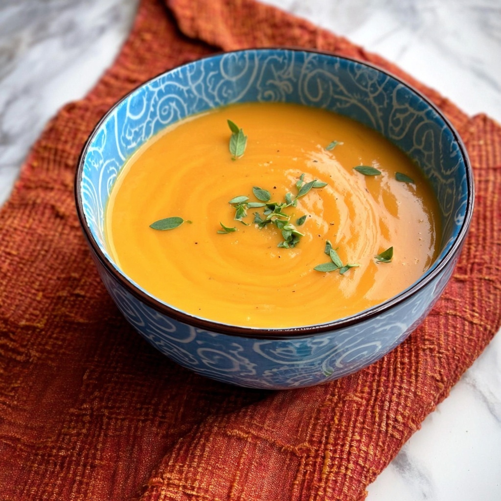 Butternut Squash Soup with Cream and Optional Toppings Recipe - Recipe Image