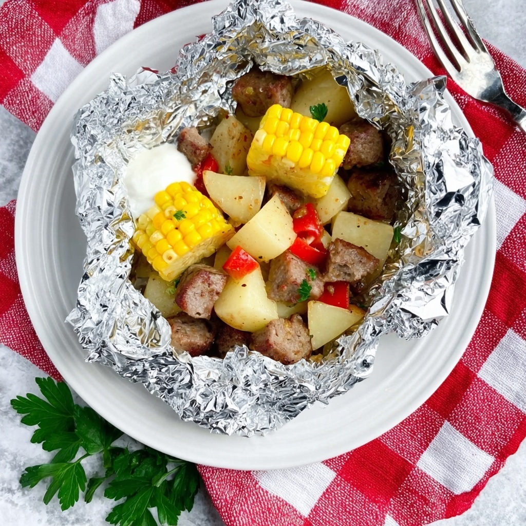 Garlic Kielbasa Grilled Foil Packets Recipe - Recipe Image