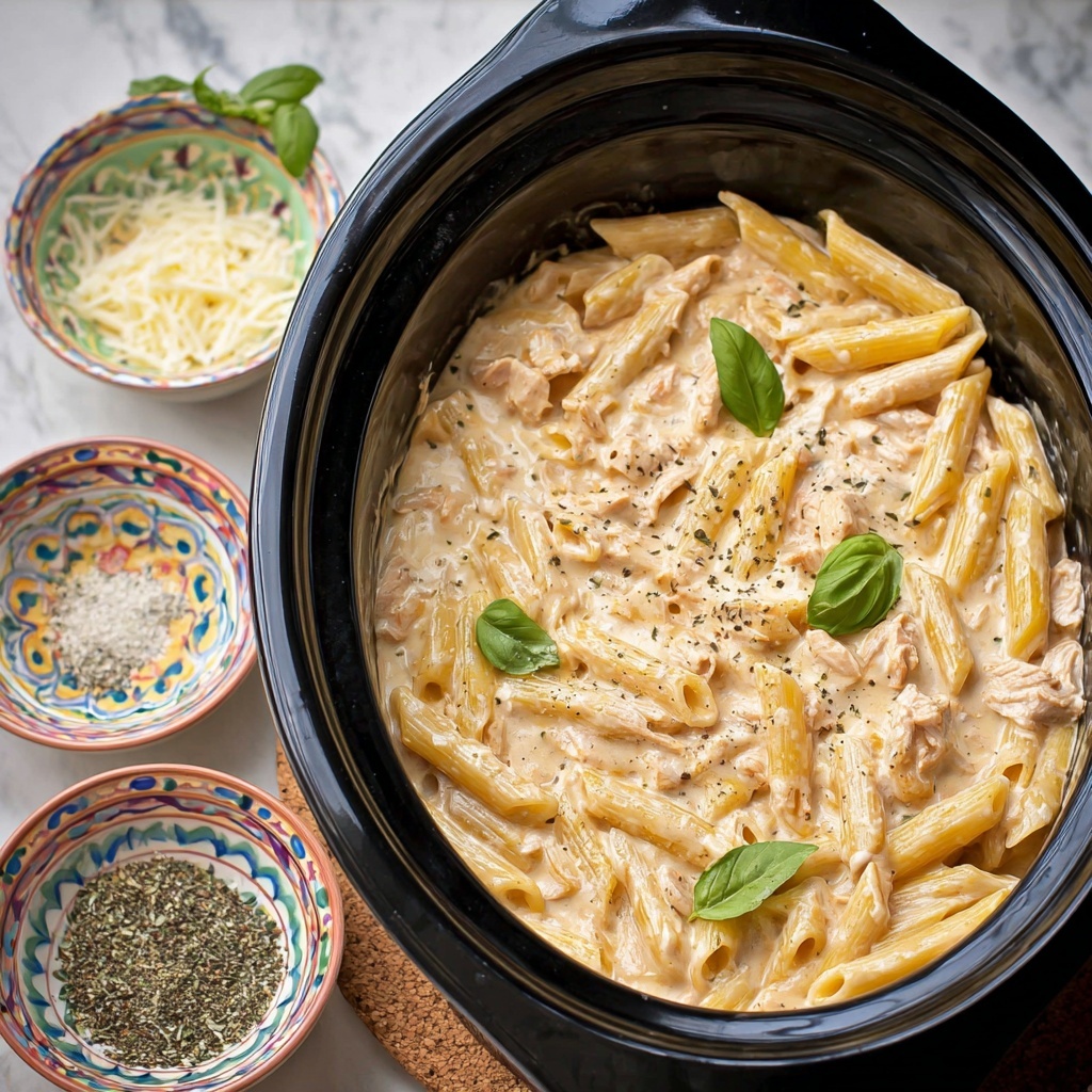 Slow Cooker Olive Garden Chicken Pasta Recipe - Recipe Image