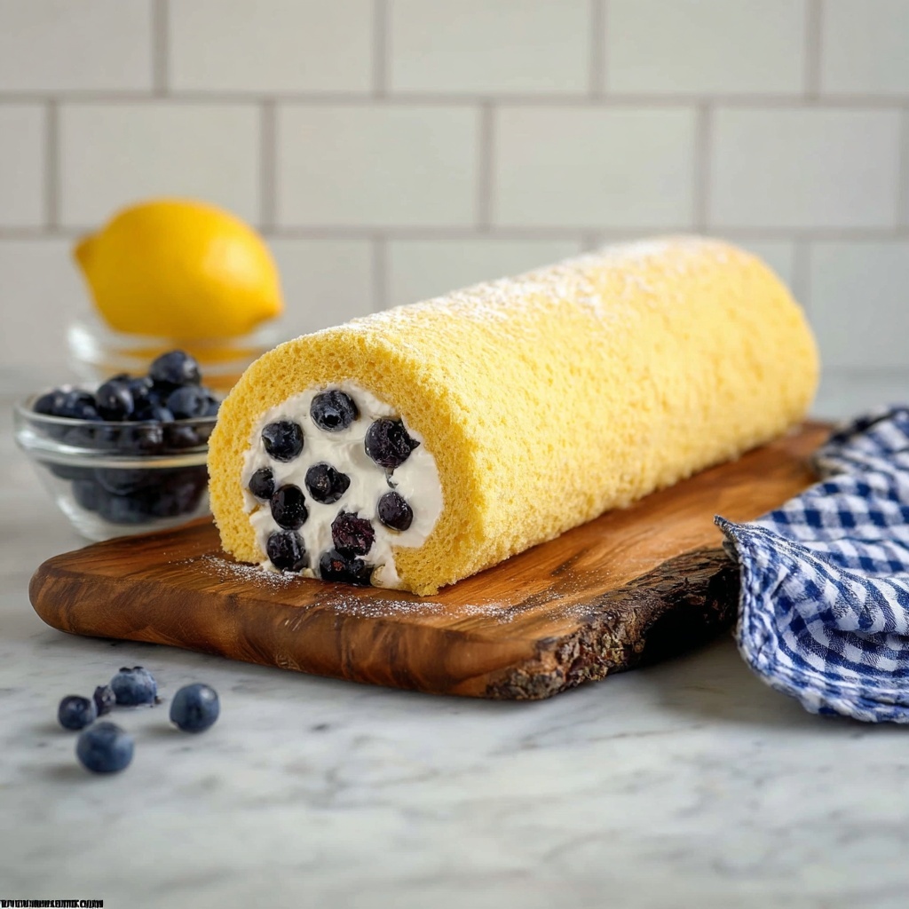 Lemon Blueberry Cake Roll Recipe - Recipe Image