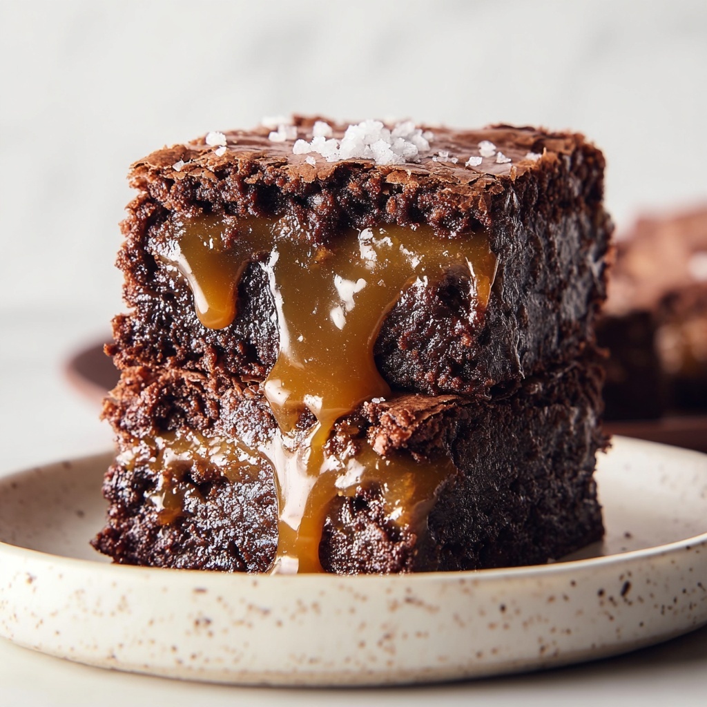Caramel Swirl Chocolate Brownies with Sea Salt Recipe - Recipe Image