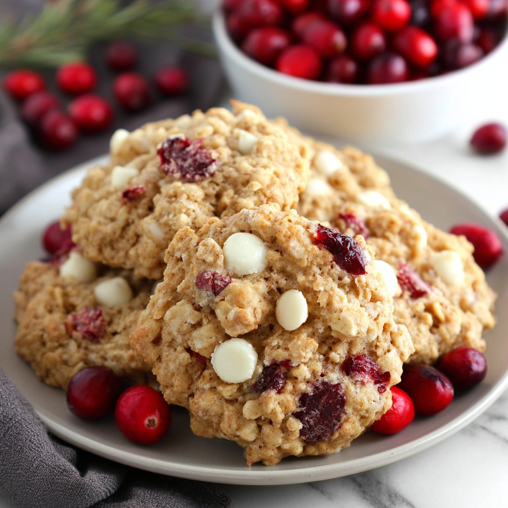 Oatmeal Cranberry Cookies with White Chocolate and Pecans Recipe - Recipe Image