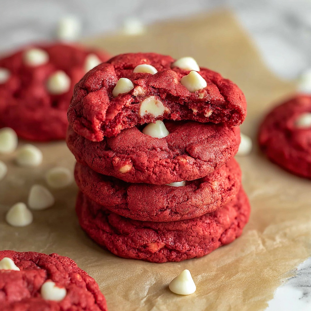 Red Velvet Cookies with White Chocolate Chips Recipe - Recipe Image