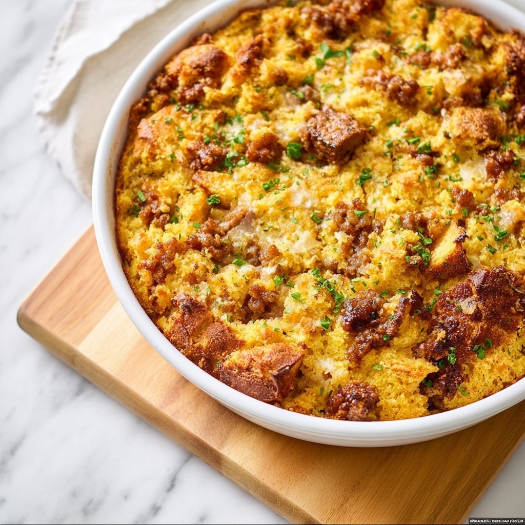 Sausage Cornbread Stuffing Recipe - Recipe Image