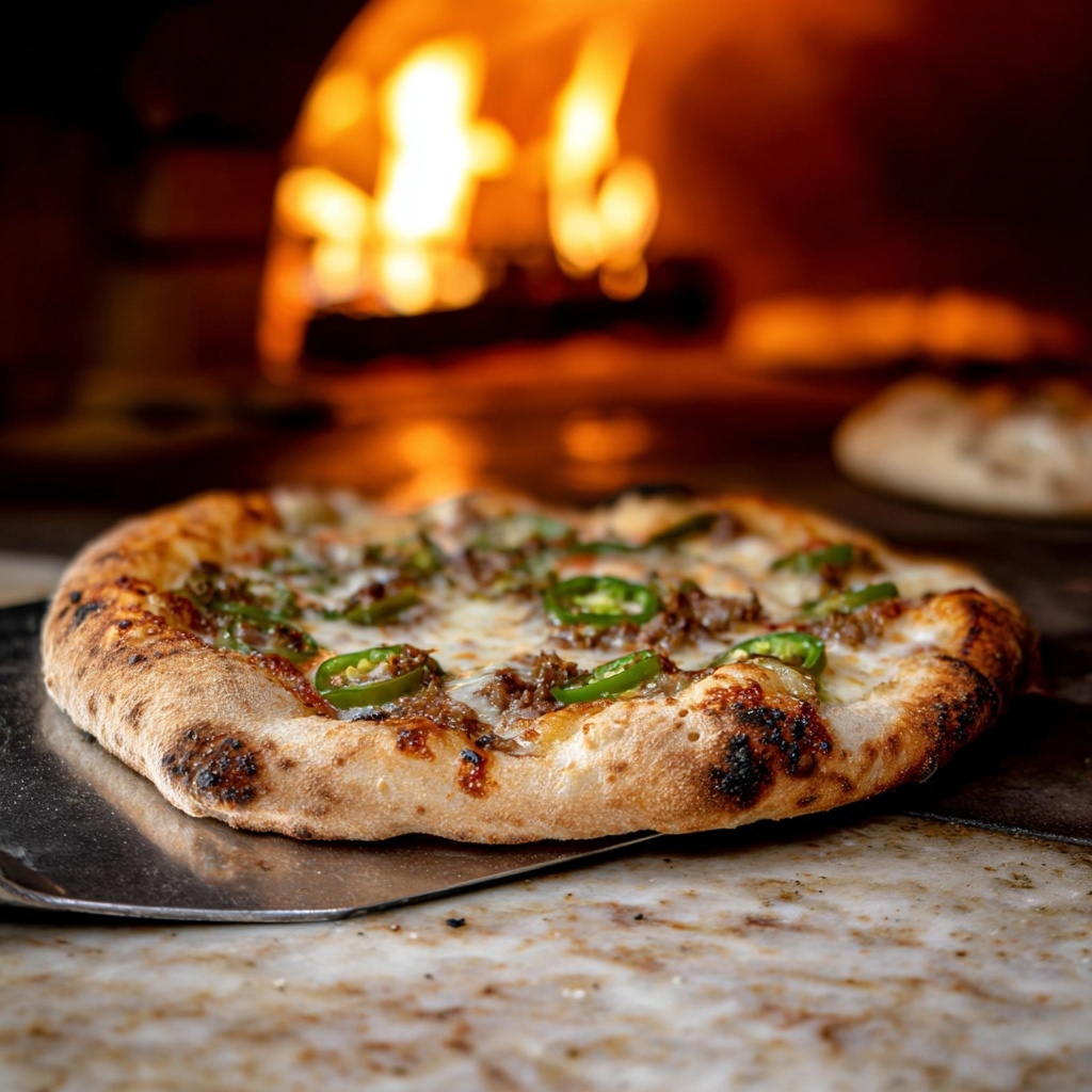 Loaded Green Pepper and Onion Pizza Recipe - Recipe Image