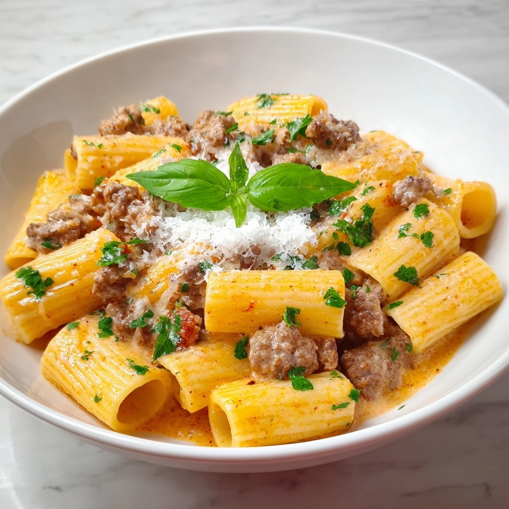 Creamy Italian Sausage Rigatoni Recipe - Recipe Image