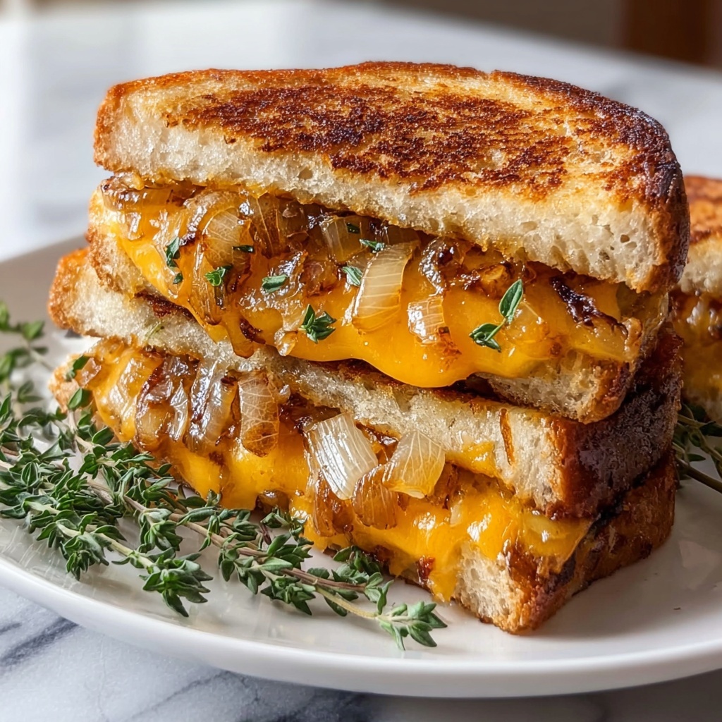 Bacon and Caramelized Onion Grilled Cheese Sandwiches Recipe - Recipe Image