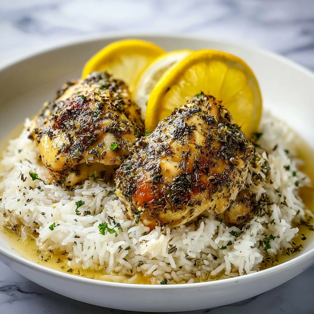 Slow Cooker Lemon Herb Chicken and Rice Recipe - Recipe Image