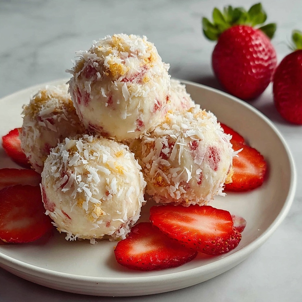 Healthy No-Bake Strawberry Cheesecake Protein Bites Recipe - Recipe Image