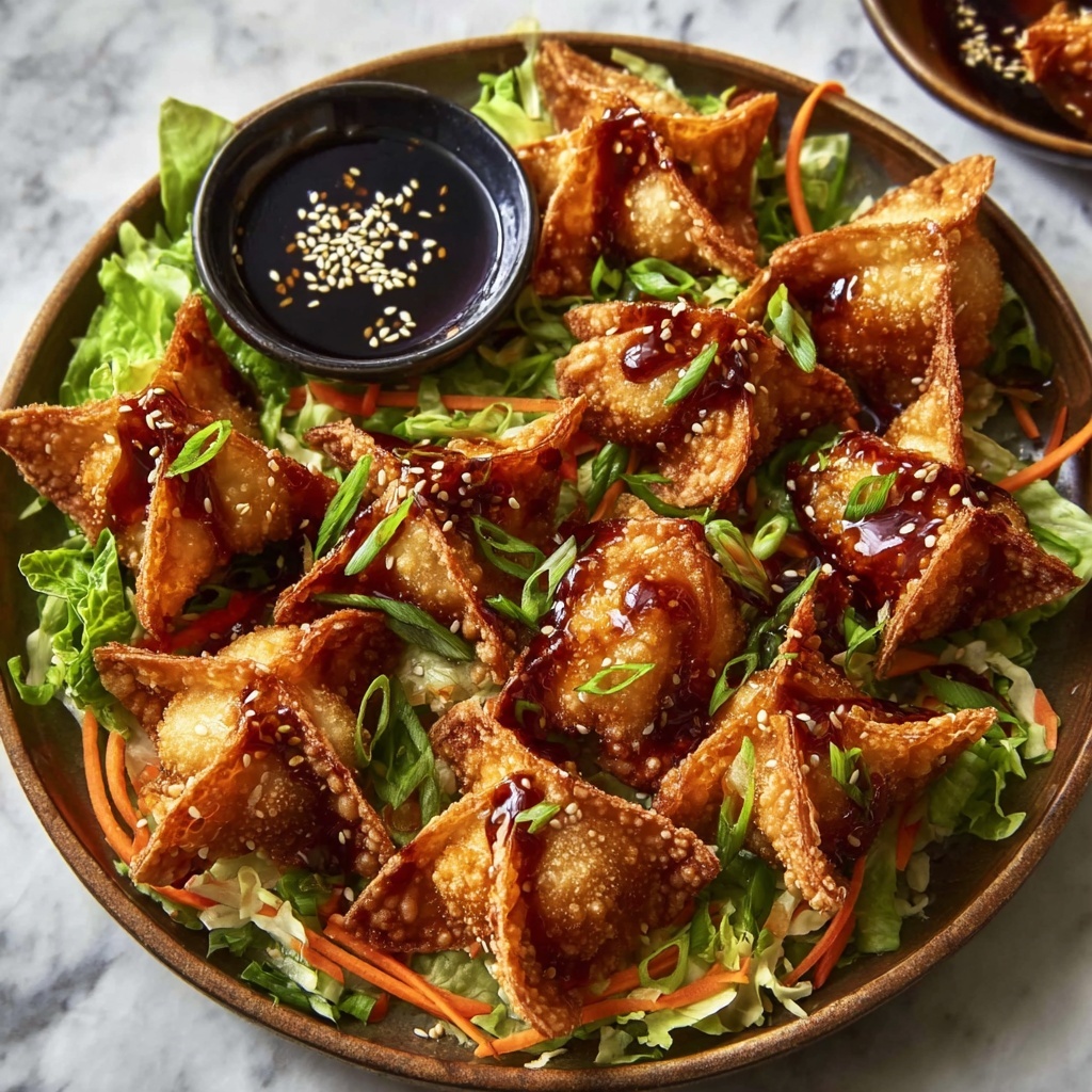Crispy Chicken Wonton Tacos with Teriyaki Glaze Recipe - Recipe Image