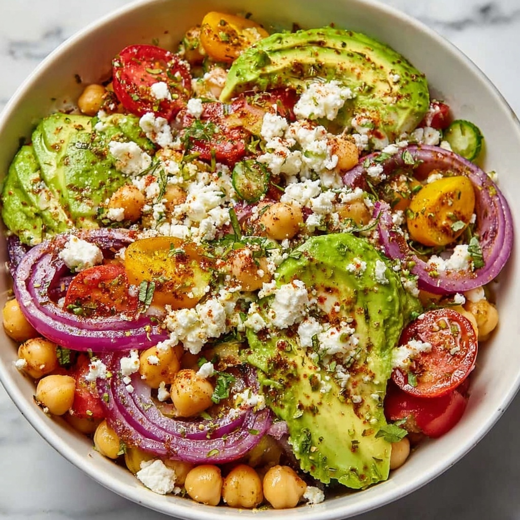 Chickpea Feta Avocado Salad Recipe - Recipe Image
