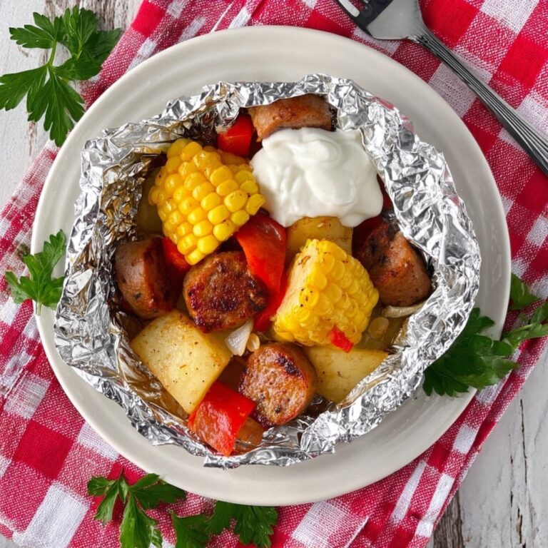 Garlic Kielbasa Grilled Foil Packets Recipe