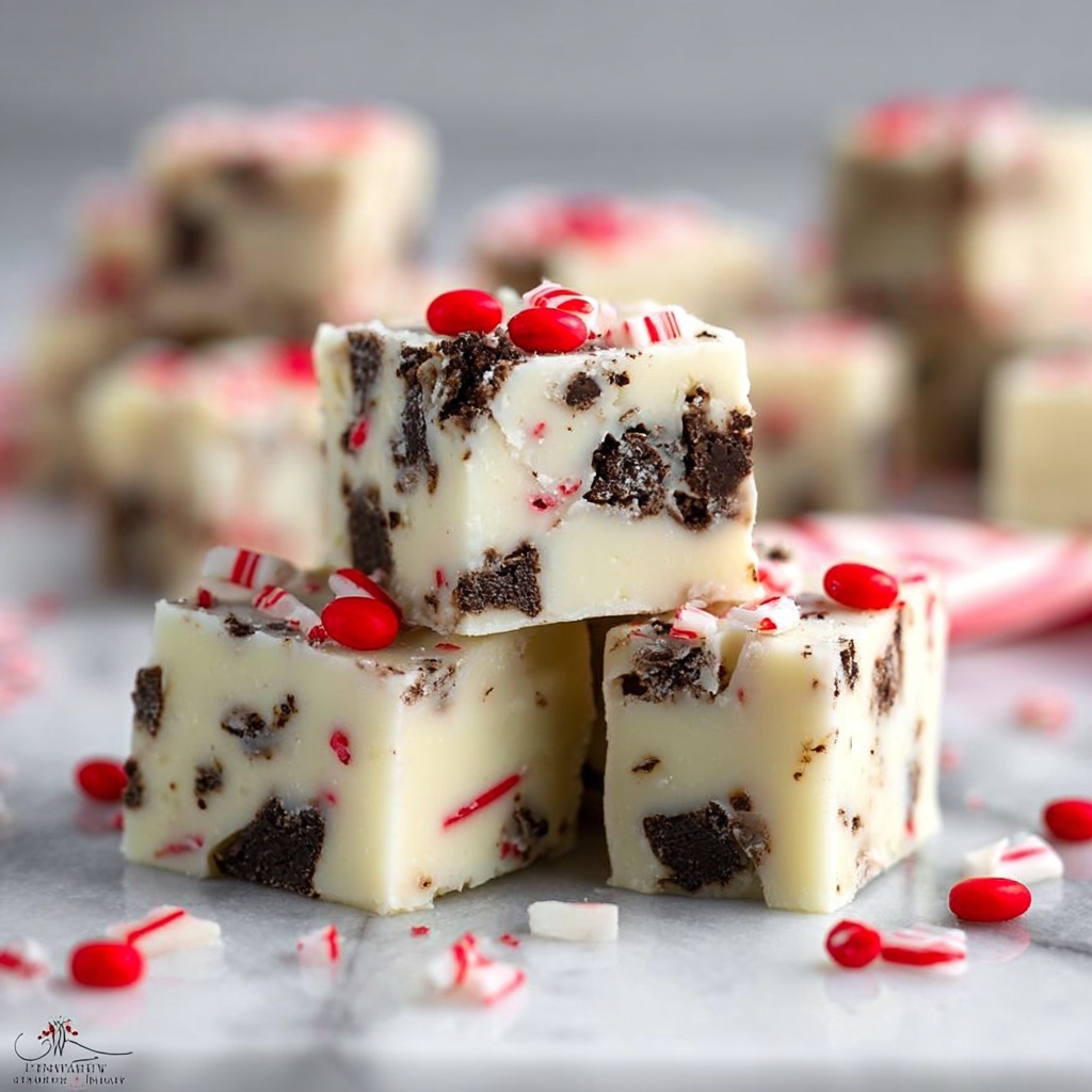 Candy Cane Oreo Fudge Recipe - Recipe Image