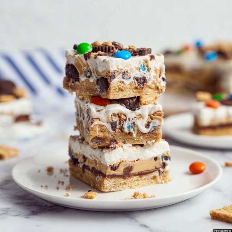 Cookies and Cream Ice Cream Sandwich Cake with M&Ms and Chocolate Sauce Recipe