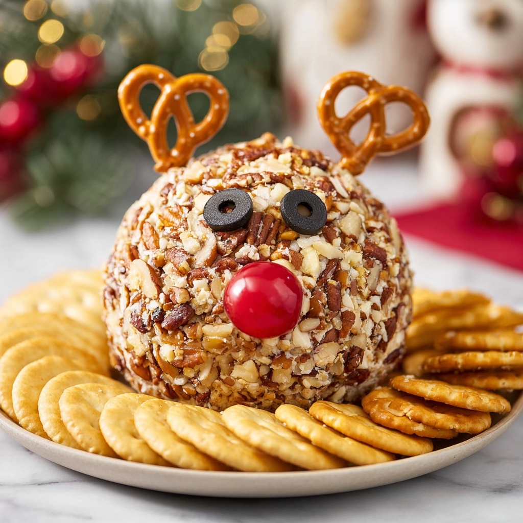 Rudolph Christmas Cheese Ball Recipe - Recipe Image