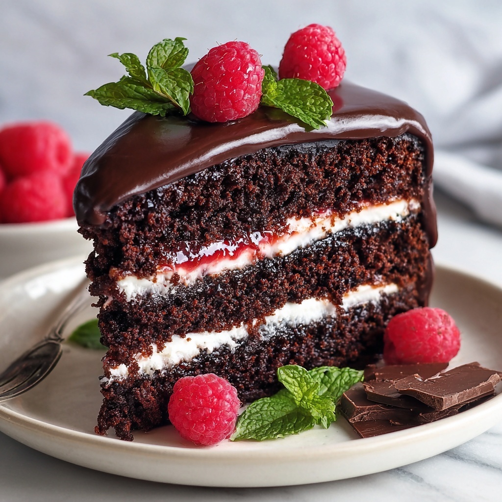 Chocolate Cake with Chocolate Ganache and Raspberries Recipe - Recipe Image