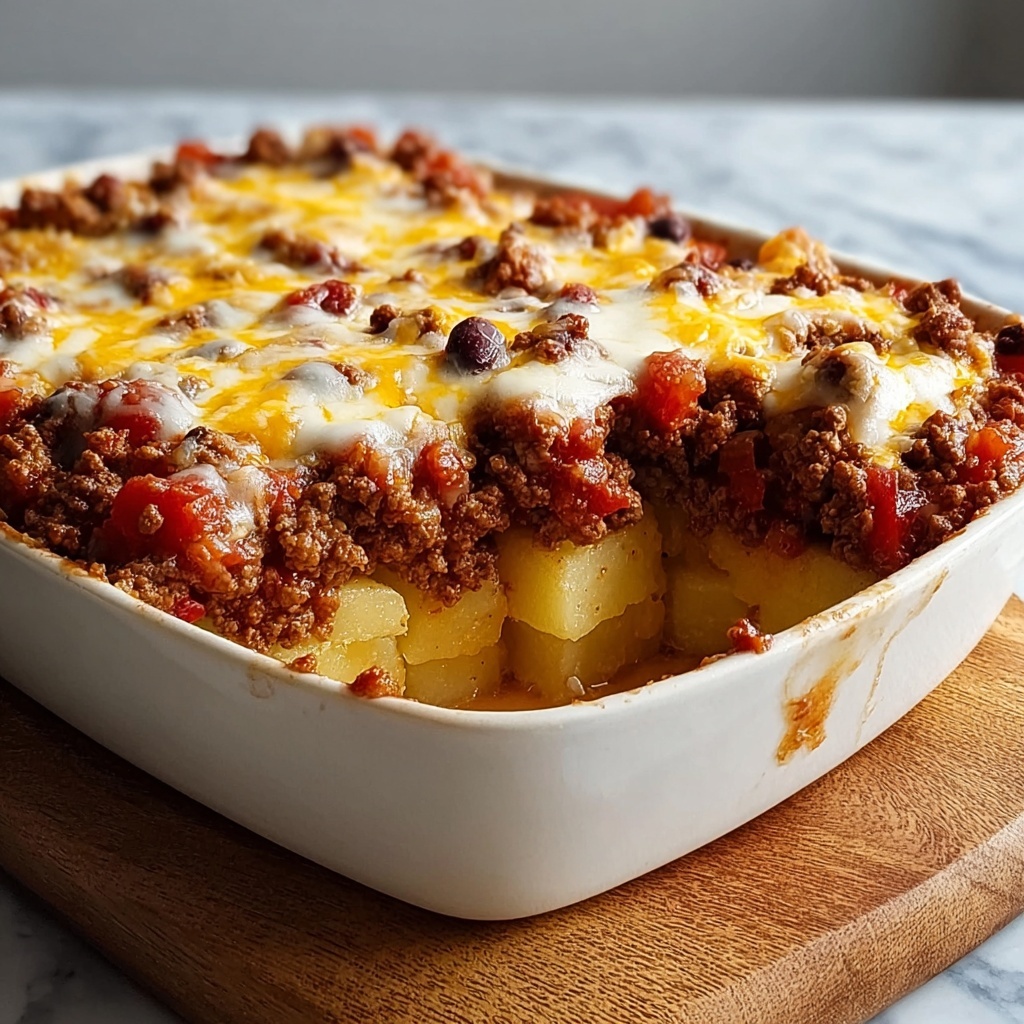 Cozy Chili Cheese Potato Bake for Ultimate Comfort Eating Recipe - Recipe Image